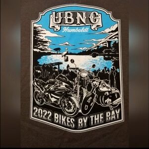 NWOT XXL Men's UBNC 2022 Bikes By The Bay Harley Charity Shirt, Gray, never worn